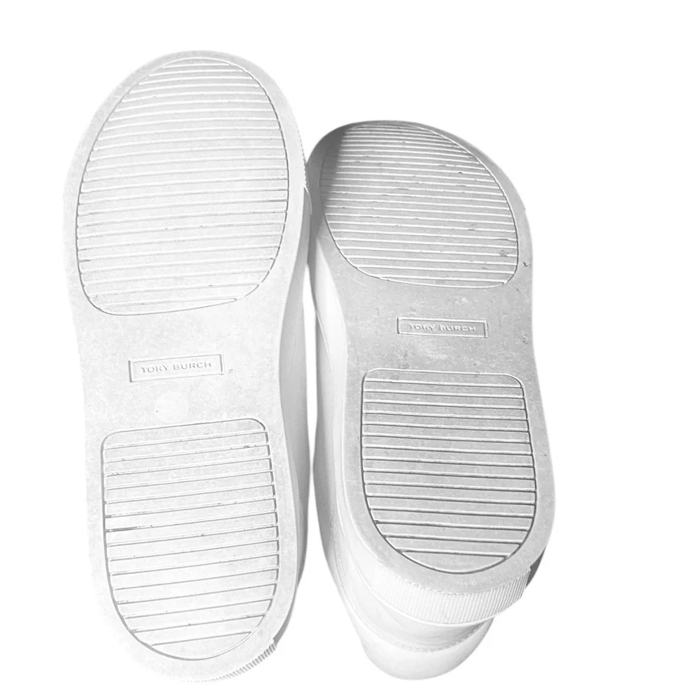 NEW Tory Burch Howell Court Sneakers Off-White & Gold - Size 7